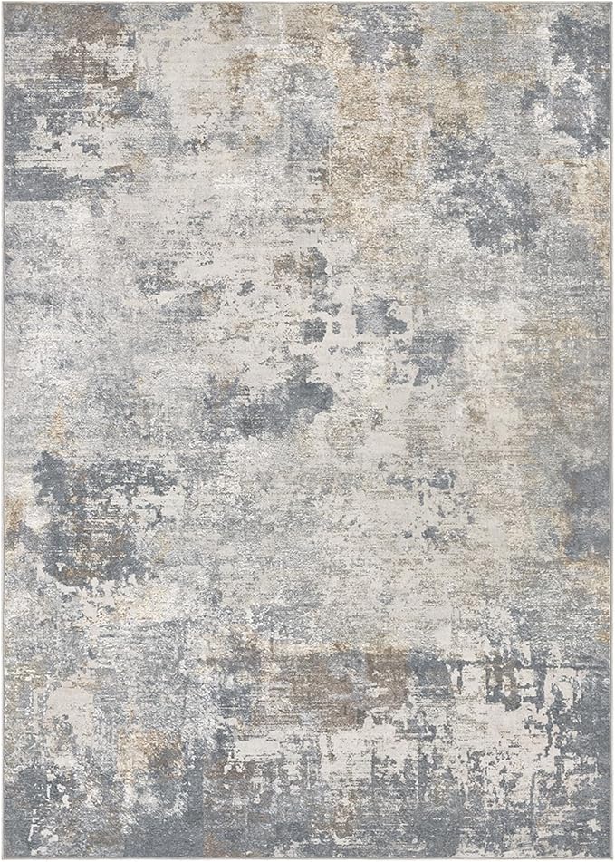 6x9 Area Rug Living Room Rugs - Washable Neutral Modern Abstract Soft Thin Large Rug Indoor Floor No Slip Rug Carpet for Bedroom Under Dining Table Home Office Decor - Blue Grey