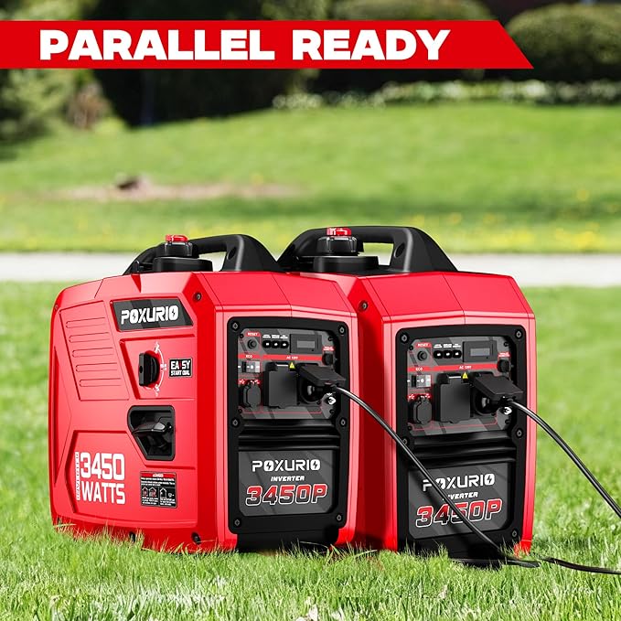 3450-Watt Portable Inverter Generator for Camping & RV, 1.6 Gallon Gas Tank for 8.3 Hours Use, 120V Gas Powered Generator Ultra-Quiet Operation, EPA Compliant