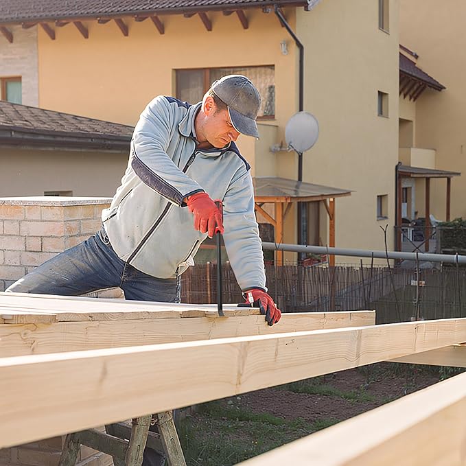 TOOLEAGUE Utility 4Pcs Pry Bar Set,8",12",18",24" Mechanic Hand Tools with Thicker Strike Cap Handle,Heavy Duty Pry Bar Tools for Automotive,Black and Red