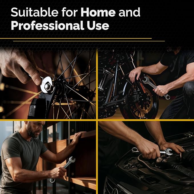 TOOLGUARDS Complete Ratcheting Wrench Set 33pcs - Metric and Standard - Combination Ratchet Wrench Set - 100% Lifetime Satisfaction Guarantee - Large