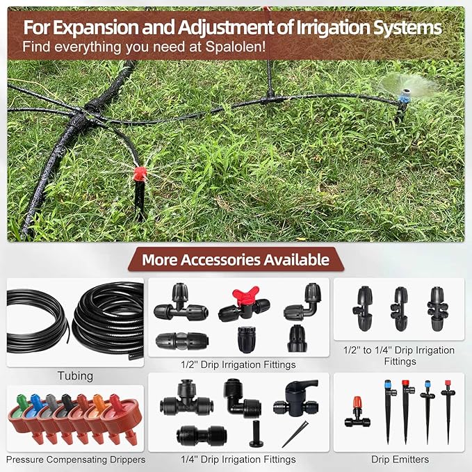 60PCS 1 GPH Pressure Compensating Drip Irrigation Spot Watering Drippers/Emitters, Self-Cleaning Constant Flow Drip Irrigation Emitters Heads Irrigation Drippers Parts for Drip Irrigation System