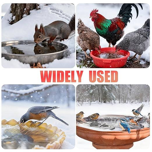 250W Utility De-Icer Submergible Cast Aluminum Chicken Water Heater for Livestock Tank Heater Winter Bird Bath HeaterPower Cord 9.8 Ft Darkgray