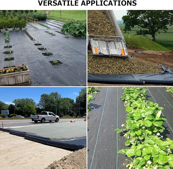 Driveway Fabric 6x300 ft - Commercial Weed Barrier, Heavy Duty 3.5OZ Landscape Fabric for Road, French Drain, Erosion Control, Construction Projects