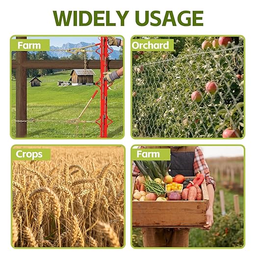 Heavy-Duty Chain Link Fence Stretcher Tool,with 19.7FT Chain-2200lbs Fence Stretcher Tensioner, Fence Tensioner and Repair Tool for Barbed Wire, Farm Fencing, Ranch, and Fence Repair