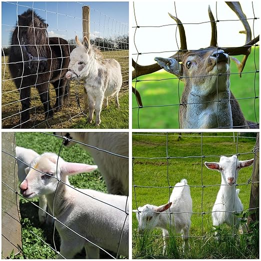 Farm Fence 4ft. x 100ft Galvanized Field Wire Fencing,Heavy Zinc Coating Cattle Fence,Deer Fence,Goat Fence,Hog Wire Fence for Yard Garden & Animals Protection
