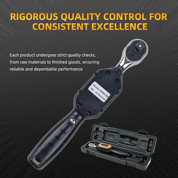 Digital Torque Wrench, 73.7 Ft.lbs/3-100 N.m, 1/2 in Drive Rachet Torque Wrench with Buzzer & LED Indicator Four Units of Measure Torque Wrenches Digital