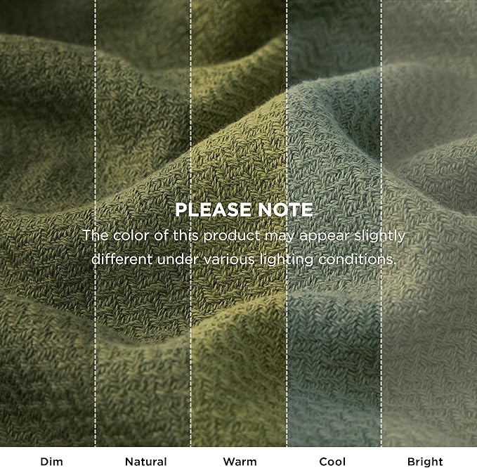 Bedsure 100% Cotton Blanket Full Size for Bed - Breathable and Lightweight, Soft Cozy Textured Herringbone Woven Blanket for Summer Spring, Olive Green, 80x90 inches