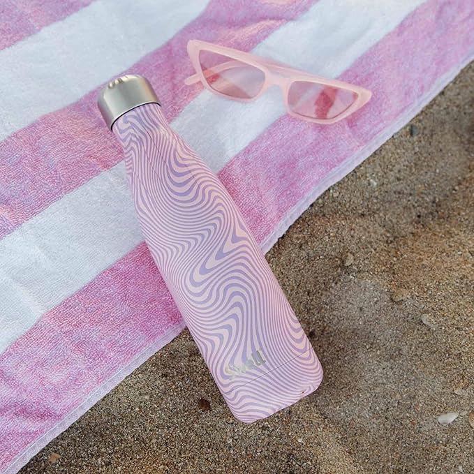 S'well Stainless Steel Water Bottle, 17oz, Lavender Swirl, Triple Layered Vacuum Insulated Containers Keeps Drinks Cold for 36 Hours and Hot for 18, BPA Free, Perfect for On the Go