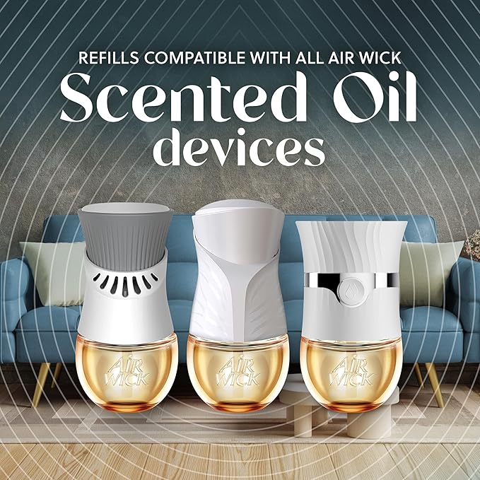Air Wick Plug In Advanced Scented Oil,Glistening Snow Frosted Mint,Air Fresheners for Home Long Lasting, Room Freshener, House Essentials for Small Spaces + Large Spaces (Pack of 25)