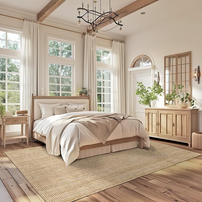 Nuloom Ashli Hand Woven, Natural, 2' 6" x 6', Farmhouse, Jute, Soft and Textured, High Traffic, Stain Resistant, Easy Clean, Durable Runner for Bedroom, Living Room, Dining Space, Den, Foyer, Entryway