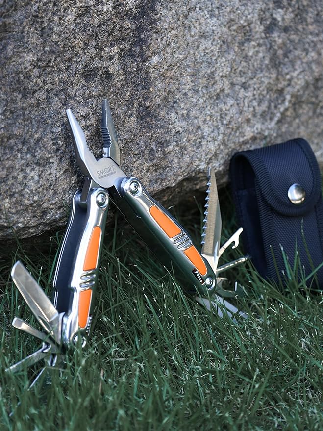 SMART JERRY 14-in-1 Multitool Pliers with Gift Box & Sheath | Premium Self-Locking Foldable Multi Tool for DIY, Camping, EDC | Stainless Steel Pocket Knife | Ideal Gifts for Men, Dad, Husband