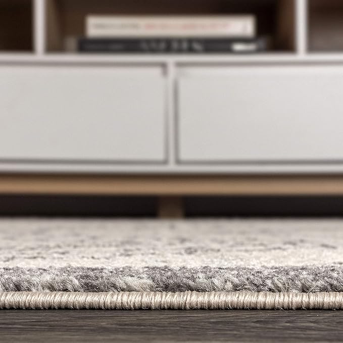 JONATHAN Y Amir Moroccan Beni Souk Cream/Gray 5x5 Square Indoor Area Rug, Bohemian, Scandinavian, Easy-Cleaning for Living Room, Bedroom, Kitchen, Pet Friendly, Non-Shedding (MOH200B-5SQ)