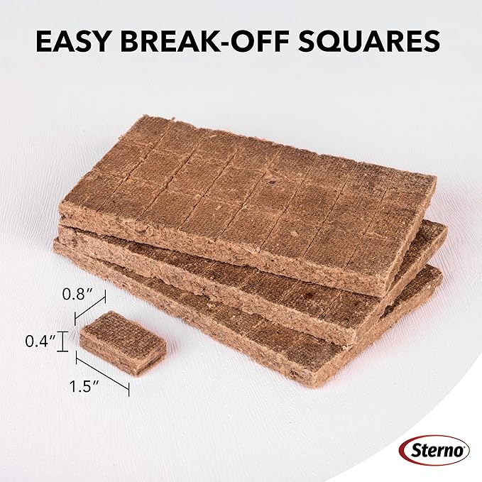 Sterno Instant Fire Starter Squares, 144 Count — Made with Natural Wood, Odorless, Lights Instantly Even When Wet, Indoor/Outdoor