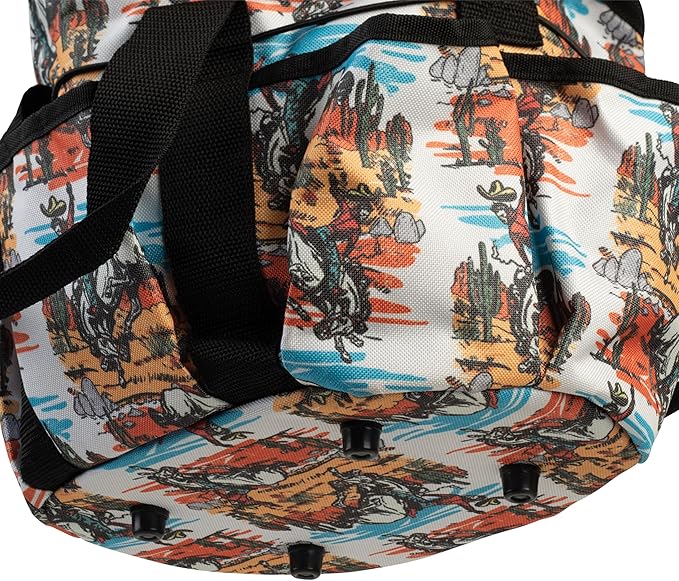 Weaver Leather Horse Grooming Kit, 7-piece Brush Set with Organizer Tote Bag, Equine Care, Horse Track Room Equipment, Grooming Supplies, Bucking Bronc