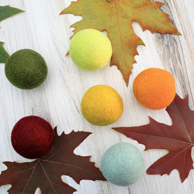 Friendsheep Wool Dryer Balls, Organic Reusable Fabric Softener Alternative for Laundry, Handmade, Fair Trade, Hypoallergenic, Eco-Friendly, Plastic-Free (6 Pack XL - Harvest Moon)