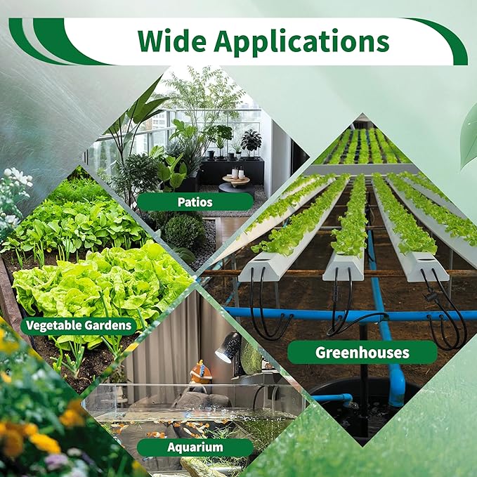 52Pcs 1/4" Drip Irrigation Quick Connect Fittings Kit (12 Couplings, 10 Tees, 12 Elbows, 5 Shut Off Valves, 12 Plugs & Tubing Cutter), Drip Line Connectors for 1/4" Tubing