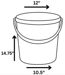 House Naturals 2 Gallon Blue Made in USA Food Grade BPA Free Bucket Pail with White Screw On Lid (Pack of 5) (with White lids)