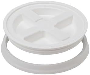 House Naturals 5 Gallon Food Grade BPA Free Made in USA Pails Gray Bucket with Screw On Air Tight Lid (2, Gray with White lids)
