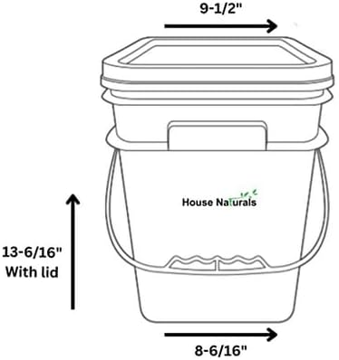 House Naturals 4 Gallon Square Food Grade Plastic Bucket with Lid, Made in USA (Pack of 2) (Purple)