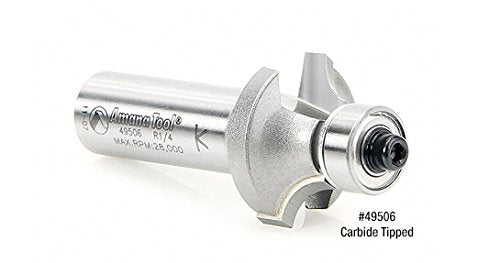 Amana Tool 49544 Carbide Tipped 4 Flute Corner Rounding, Beading, Round-Over Router Bit 1/8 R x 7/8 D x 7/16 x 1/4 Inch Shank