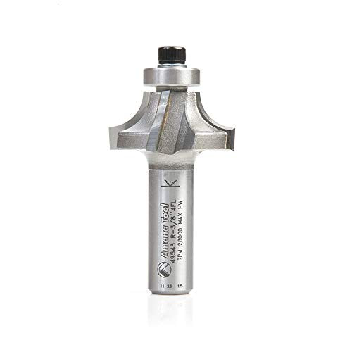 Amana Tool - 49543 Carbide Tipped 4 Flute Corner Rounding/Beading 3/8 Radius x 1-3/8 Dia x
