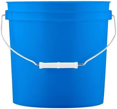 House Naturals 2 Gallon Blue Plastic Food Grade Pail Made in USA Bucket with White Screw On Lid (Pack of 3) BPA Free