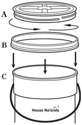 House Naturals 5 Gallon Food Grade BPA Free Made in USA Pails Gray Bucket with Screw On Air Tight Lid (2, Gray with Blue lids)