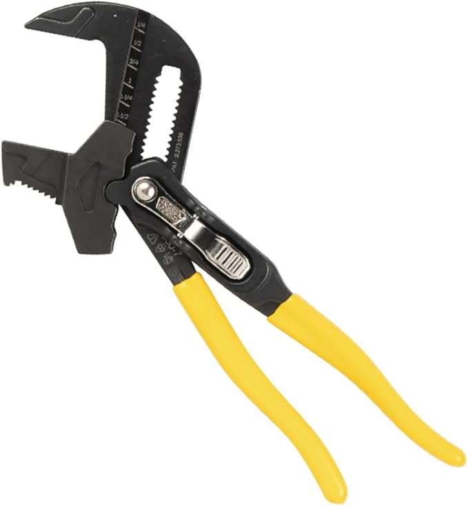 Klein Tools D5307 Plier Wrench, High Leverage Multi-Use Pump Plier with Adjustable and Reversible Double-Sided Jaw, Smooth and Knurled Teeth, 7-Inch