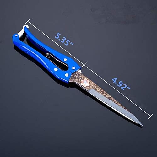 Grass Sheep Shear - Coated Wear-Resistant Handle, Manganese Steel Double-Edged, Strong Spring Suitable For Manual Shearing of Cow, Sheep, and Horse Hair (Blue 10.2 inches)