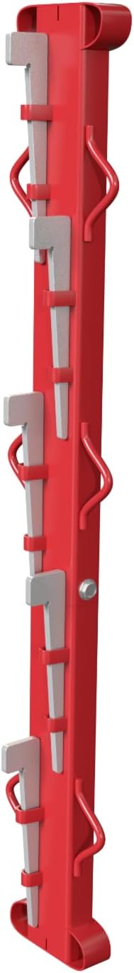 Woven Wire Fence Stretcher Bars with 5 Wedges, Heavy-Duty Wire Fencing Tool-4ft, Suitable for Farm, Manor, Cropland, Yards and Garden, Outdoor, Red