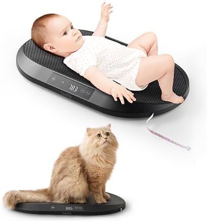 YauYik Pet Scale, Multifunctional Baby Scales for Weighing, Digital Large Pet Scale for Cat, Puppy and Small Animals - LED Display with Hold Function, Up to 88lbs, 150cm Soft Tape