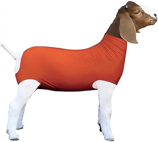 Spandex Goat Tube for Show Goats - Show Livestock Supplies: Goat Covers & Blankets (Pale Orange, Medium)
