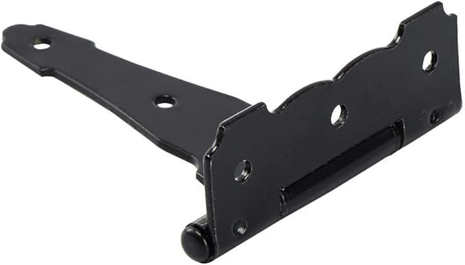 HOME MASTER HARDWARE 4 in Decorative T Strap Hinge Shed Storage Gate Strap Hinge Barns Door Tee Hinges with Screws Black 10 Pack
