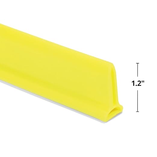 PIG Water Barrier – 10’ L Silicone Water Barrier - Yellow - 0.5625” W x 10’ L x 1.2” H – PM50792-YW