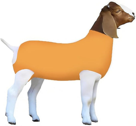 Spandex Goat Tube for Show Goats - Show Livestock Supplies: Goat Covers & Blankets Rich in Color (Medium, Large) (Orange, Large)