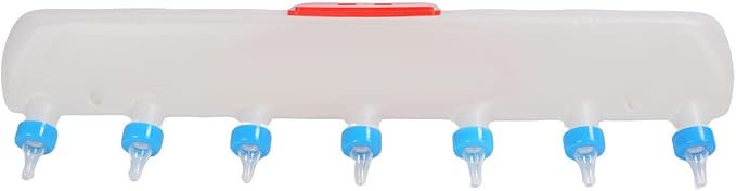 Piglets Drink Feeder Raising Equipment, 7 Nipples Piglets Nipples Drink Feeder, Enhanced Comfort Hanging Design Livestock Teat Milk Feeding Tool for Lamb Goat Calf Farm