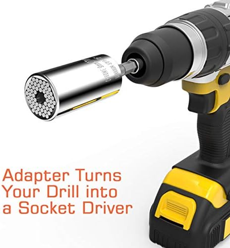 Universal Socket, Self-adjusting Socket Fits Standard 3/8'' - 1-1/16'' Metric 9mm-27mm, Adapter Socket for Wrench Ratchet & Power Drill, Tools Gifts for Men Him Husband Dad Father DIY Handyman Women