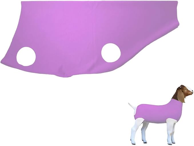 Spandex Goat Tube for Show Goats - Show Livestock Supplies: Goat Covers & Blankets Rich in Color (Medium, Large) (Violet, Large)