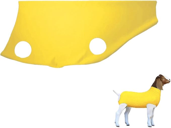 Spandex Goat Tube for Show Goats - Show Livestock Supplies: Goat Covers & Blankets Rich in Color (Medium, Large) (Yellow, Large)