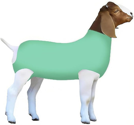Spandex Goat Tube for Show Goats - Show Livestock Supplies: Goat Covers & Blankets Rich in Color (Medium, Large) (Light Green, Medium)