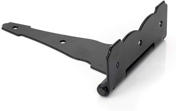 HOME MASTER HARDWARE 8 in Heavy Duty Decorative T Strap Hinge Shed Storage Gate Barns Tee Hinges with Screws Black Finish 6 Pack