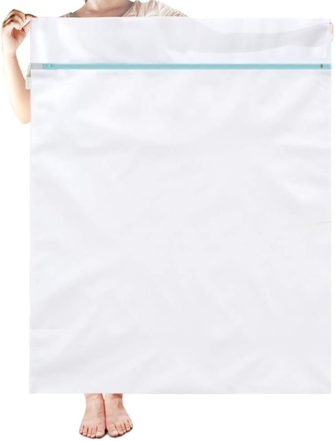 OTraki Large Mesh Washing Bag 43 x 35 in XL Laundry Bag Washer Machine Net Protector Large Washer Bag for Travel Camp College Student Dress Bedding Blanket Sheet Robe Cleaning Organizer Blue