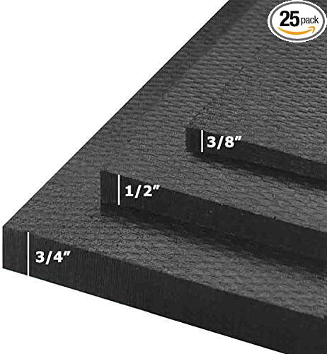 American Floor Mats - Heavy Duty Horse Mats - Slip Resistant, Black, 10' x 10' Set (25 Tiles Total, 0.75" Thick)