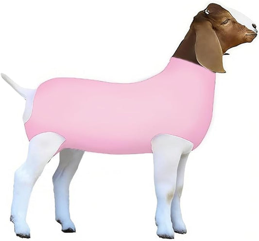 Spandex Goat Tube for Show Goats - Show Livestock Supplies: Goat Covers & Blankets Rich in Color (Medium, Large) (Pink, Medium)