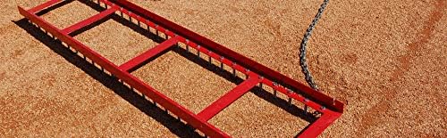 Trigon Sports Heavy Duty Bolt Drag Mat, Field Surface Leveling Spike Drag Mat with Pull Chain, Infield Drag Harrow for Manual or Vehicle Assisted Pulling, 6' Wide Bolt