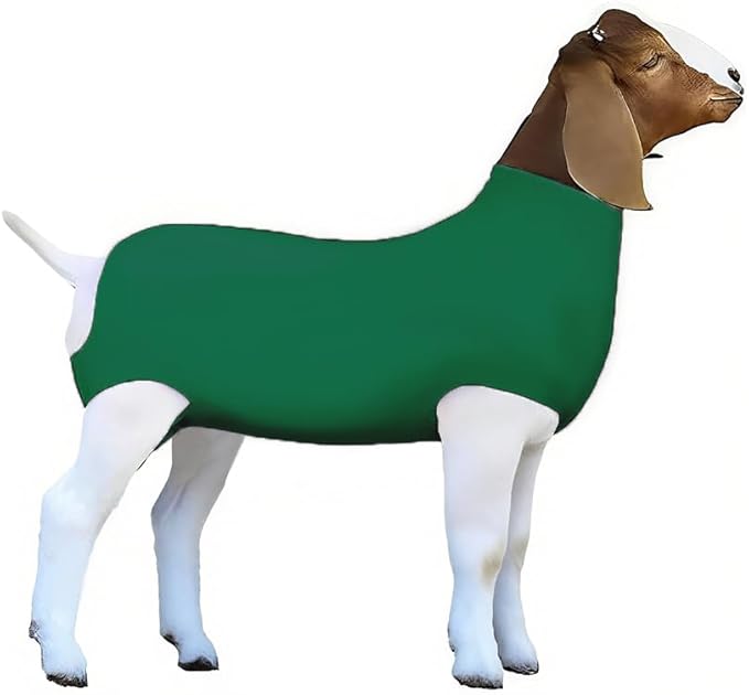 Spandex Goat Tube for Show Goats - Show Livestock Supplies: Goat Covers & Blankets Rich in Color (Dark Green,Medium)