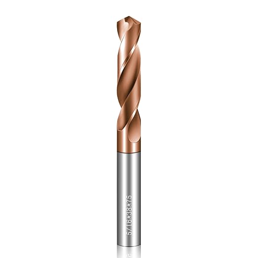 Solid Carbide 5/16" Drill Bits, Tungsten Carbide Drill Bit Set with TISIN Coated, Metal Drill Bit Set for Stainless Steel Hardened Steel Cast Iron Alloy Copper, 1 Pcs