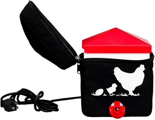 RentACoop Zero Chill Heated Drinker – 64 oz All-in-One Poultry Waterer with Heater & Insulated Cover, Cold-Weather Tested to -10°F, Cone Lid and Horizontal Nipple for Chickens & Small Flocks