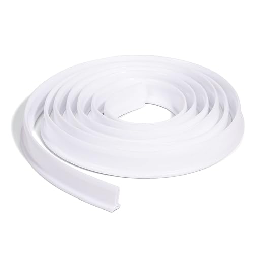 PIG Water Barrier – 10’ L Silicone Water Barrier - White - 0.5625” W x 10’ L x 1.2” H – PM50792-WH