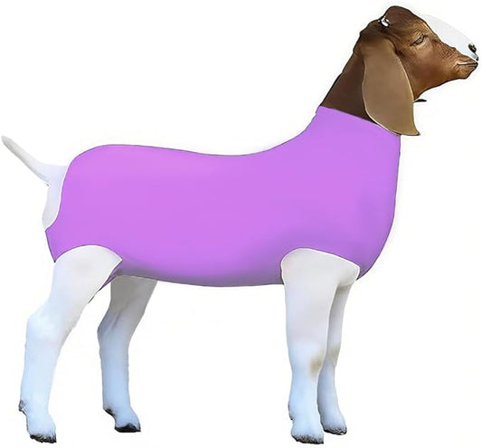Spandex Goat Tube for Show Goats - Show Livestock Supplies: Goat Covers & Blankets (Violet, Large)